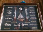 ingelijste collectie van verschillende scheepsknopen., Ophalen of Verzenden