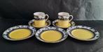 Art Deco Foley 2 espresso kop/schotels+3 petitfours schotels, Ophalen of Verzenden