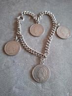 Armband. Echt zilver. Met 4 oude  zilveren. 25 ct, Ophalen of Verzenden, Zo goed als nieuw, Zilver, Zilver