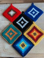 Nieuwe dubbel gehaakte pannenlappen van katoen., Ophalen of Verzenden, Nieuw, Blauw, Overige typen