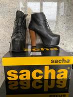 Leren lage laarzen, veter, hoge hak van Sacha, nieuw, 36, Kleding | Dames, Schoenen, Ophalen, Zwart, Lage of Enkellaarzen, Nieuw