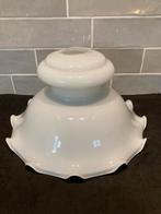 Vintage glazen lampenkapje (050525c), Wit, Rond, Ophalen of Verzenden, Zo goed als nieuw
