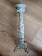 Grijze Kandelaar met Bloemmotief, Ophalen, Overige materialen, Gebruikt, 25 tot 50 cm