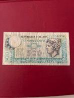 Italiaanse 500 Lire Biljet Italië, Postzegels en Munten, Bankbiljetten | Europa | Eurobiljetten, Ophalen of Verzenden, Italië