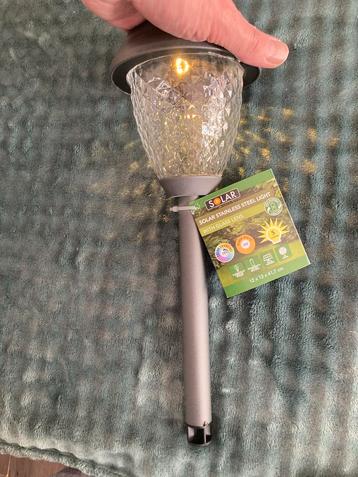 Solar Buitenlamp (Fakkel) RVS met Glas beschikbaar voor biedingen