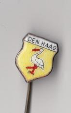 Den Haag Stadswapen emaille Ooievaar speldje, Verzamelen, Speldjes, Pins en Buttons, Gebruikt, Niet vindbaar, Niet vindbaar, Speldje of Pin