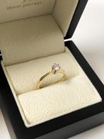 Gouden Solitair Ring 0.25 ct Briljant Geslepen Diamant, Ophalen of Verzenden, Met edelsteen, Dame, Goud