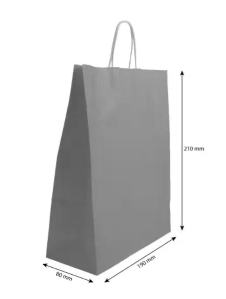 Papieren draagtasje 190x210 mm grijs / 80 stuks, Hobby en Vrije tijd, Feestartikelen, Nieuw, Versiering, Ophalen of Verzenden