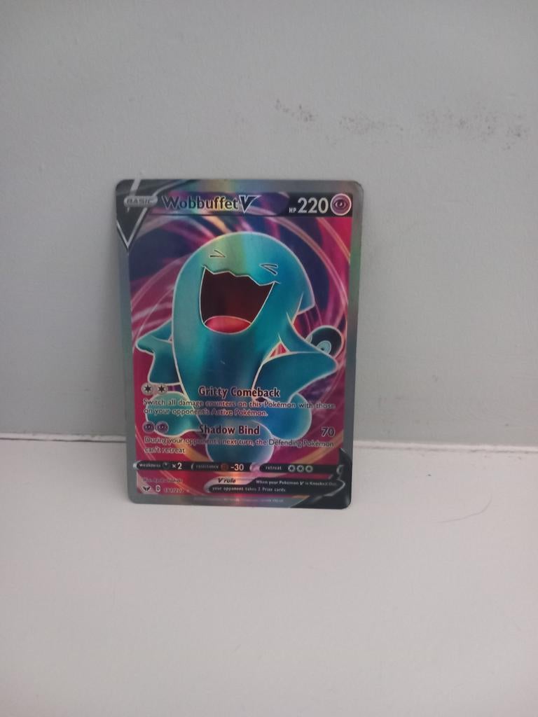 Wobbuffet V - Pokémon Kaart, Ophalen of Verzenden, Gebruikt, Losse kaart, Foil