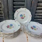 Brocante ontbijtborden bloemen en mooie rand bavaria, Antiek en Kunst, Antiek | Servies los, Ophalen of Verzenden