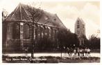 Oosterland 1938 fotokaart dorpszicht kerk en dorpsjeugd, Verzenden, 1920 tot 1940, Gelopen, Zeeland