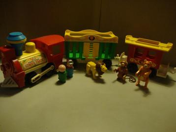 vintage Fisher Price circus trein met dieren en poppetjes beschikbaar voor biedingen