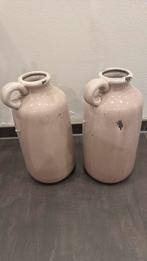 2 roze vazen kruiken . Als nieuw, Ophalen, Overige kleuren, Minder dan 50 cm, Glas