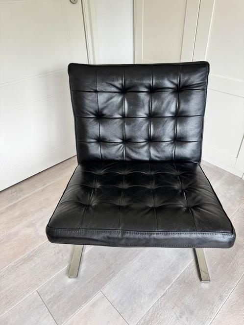 Retro stoel / Barcelona Chair, Huis en Inrichting, Stoelen, Zo goed als nieuw, Eén, Leer, Ophalen of Verzenden