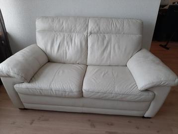 Italiaanse wit leren 2 sits bankstel incl. thuisbezorgd