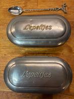 Antieke verzilverde lepeltjes in doosjes, Antiek en Kunst, Ophalen