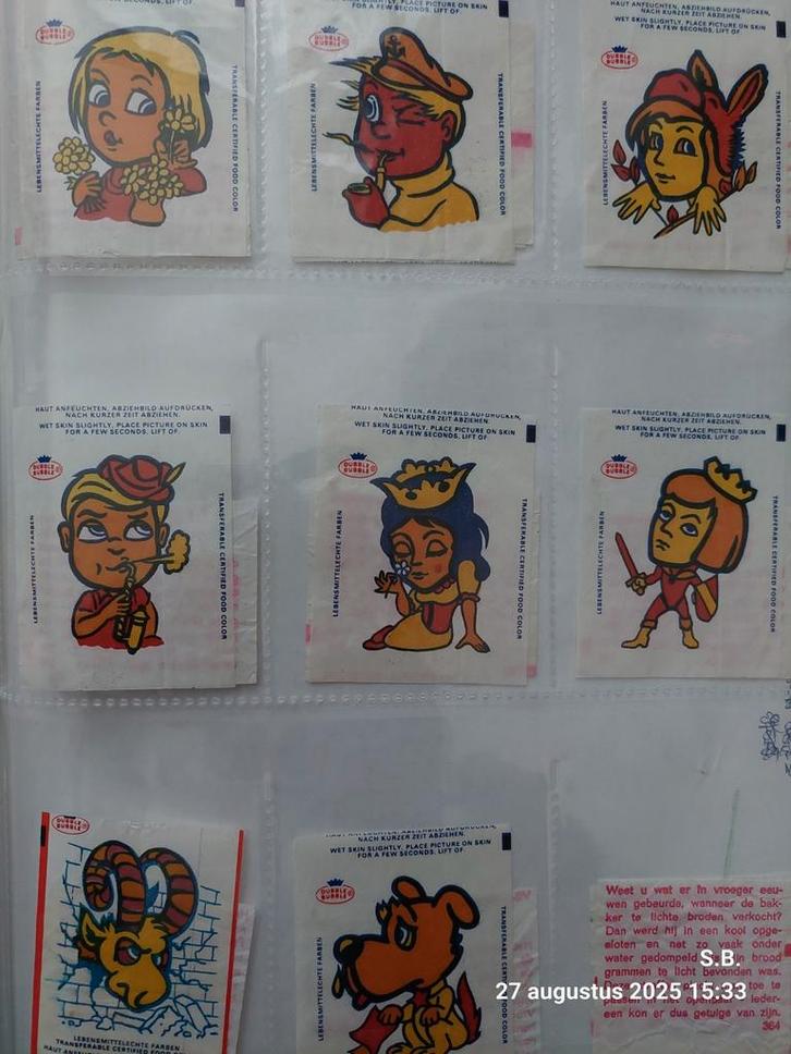 Vintage Dubble Bubble Tattoo Plakplaatjes - Jaren '70/'80, Hobby en Vrije tijd, Stickers en Plaatjes, Gebruikt, Sticker, Verzenden