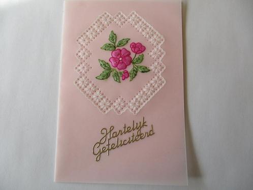 nr 19 pergamano felicitatie kaart, Hobby en Vrije tijd, Kaarten | Zelfgemaakt, Nieuw, Overige thema's, Ophalen of Verzenden