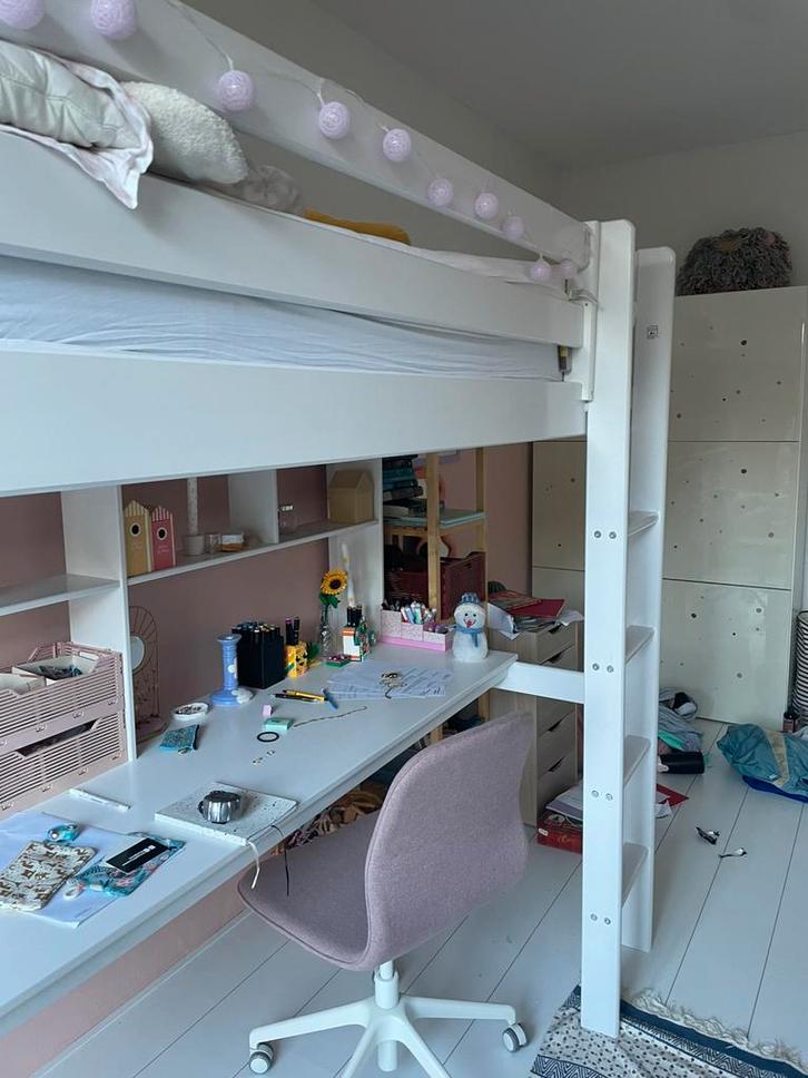 Hoogslaper stapelbed Kris met bureau en opzet Beter Bed, Kinderen en Baby's, Kinderkamer | Stapelbedden en Hoogslapers, Gebruikt