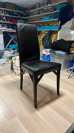10 leren cafe/eetkamerstoelen, Huis en Inrichting, Stoelen, Ophalen, Gebruikt, Zwart, Hout