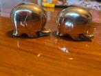 Vintage messing olifanten -  Twee stuks, Antiek en Kunst, Ophalen of Verzenden