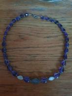 Leuke amethist ketting met zilver, Sieraden, Tassen en Uiterlijk, Kettingen, Verzenden, Zo goed als nieuw, Paars, Zilver