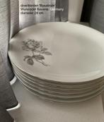 dinerborden, Wunsiedel Rosalinde borden m. grijs zwarte roos, Ophalen of Verzenden, Zo goed als nieuw, Porselein, Bord(en)