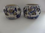 2 oude Delfts Blauwe Waxinelicht houders Handpainted, Antiek en Kunst, Ophalen of Verzenden