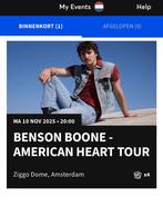 Benson Boone 10 Nov, Tickets en Kaartjes, Drie personen of meer, November