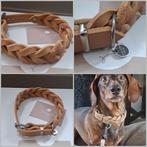 Nieuwe halsband vetleer beige, Dieren en Toebehoren, Honden-accessoires, Ophalen of Verzenden, Nieuw