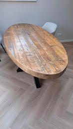 Massief ovaal houten tafelblad, Huis en Inrichting, Tafels | Eettafels, Ophalen, 100 tot 150 cm, 200 cm of meer, Zo goed als nieuw