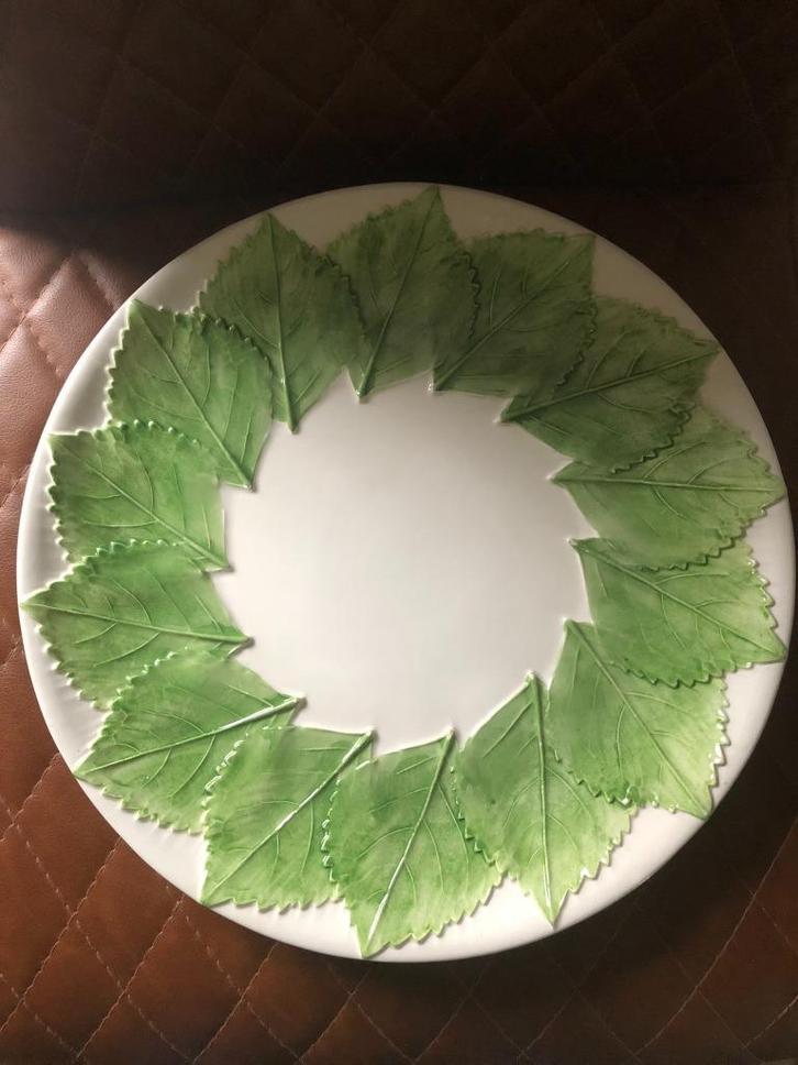 Grote schaal, presenteerbord BLAADJES, Huis en Inrichting, Woonaccessoires | Schalen en Manden, Zo goed als nieuw, Schaal, Rond