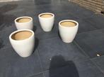 Beige bloempotten, Tuin en Terras, Gebruikt, Rond, Binnen, Minder dan 40 cm