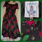 101. Folklore jurk mt 34, Kleding | Dames, Jurken, Mernaweg 30 9964AS Wehe-den Hoorn, Zwart, Vintage kleertjes, Ophalen of Verzenden