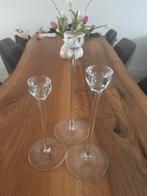 Set van 3 glazen kandelaars, Ophalen, Overige materialen, 25 tot 50 cm