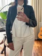 Emporio Armani Leren Jasje - Kort Model, Kleding | Dames, Jasjes, Kostuums en Pakken, Zwart, Ophalen of Verzenden, Zo goed als nieuw