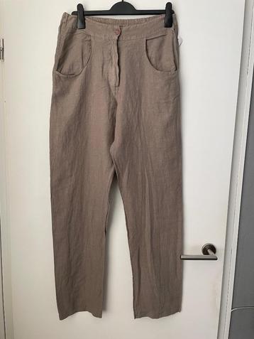 Linnen Broek, Taupe – Maat S/M – Nieuw! beschikbaar voor biedingen