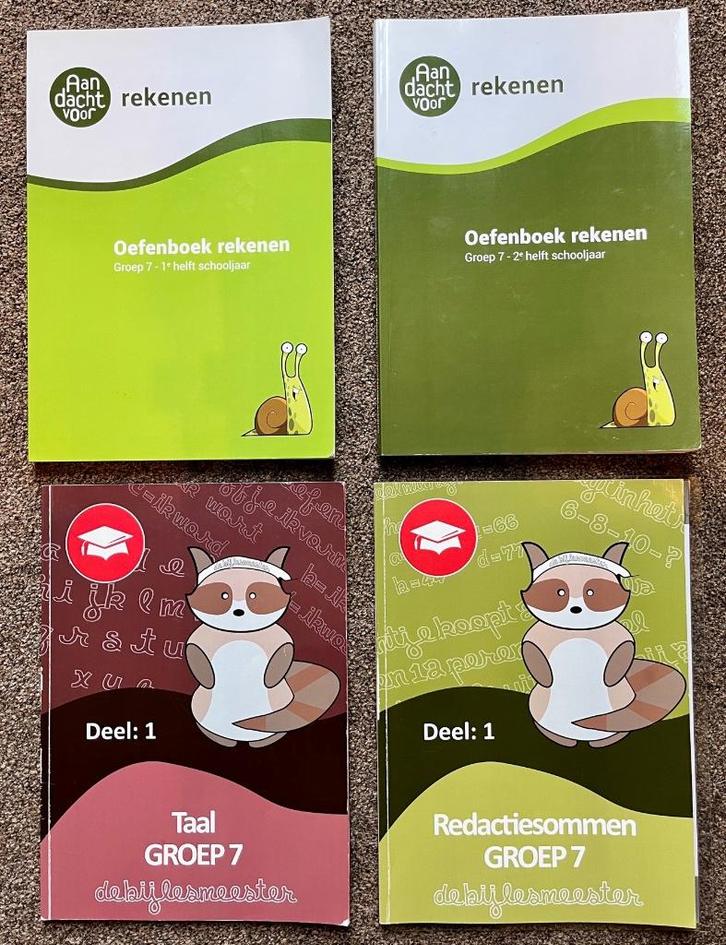 4 Oefenboeken groep7 rekenen en taal (onbeschreven), Boeken, Schoolboeken, Zo goed als nieuw, Nederlands, Overige niveaus, Ophalen of Verzenden