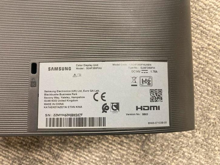 Samsung S24F350FHU - Gebruikte Monitor, Computers en Software, Monitoren, Gebruikt, 60 Hz of minder, HDMI, LED, Full HD, 5 ms of meer