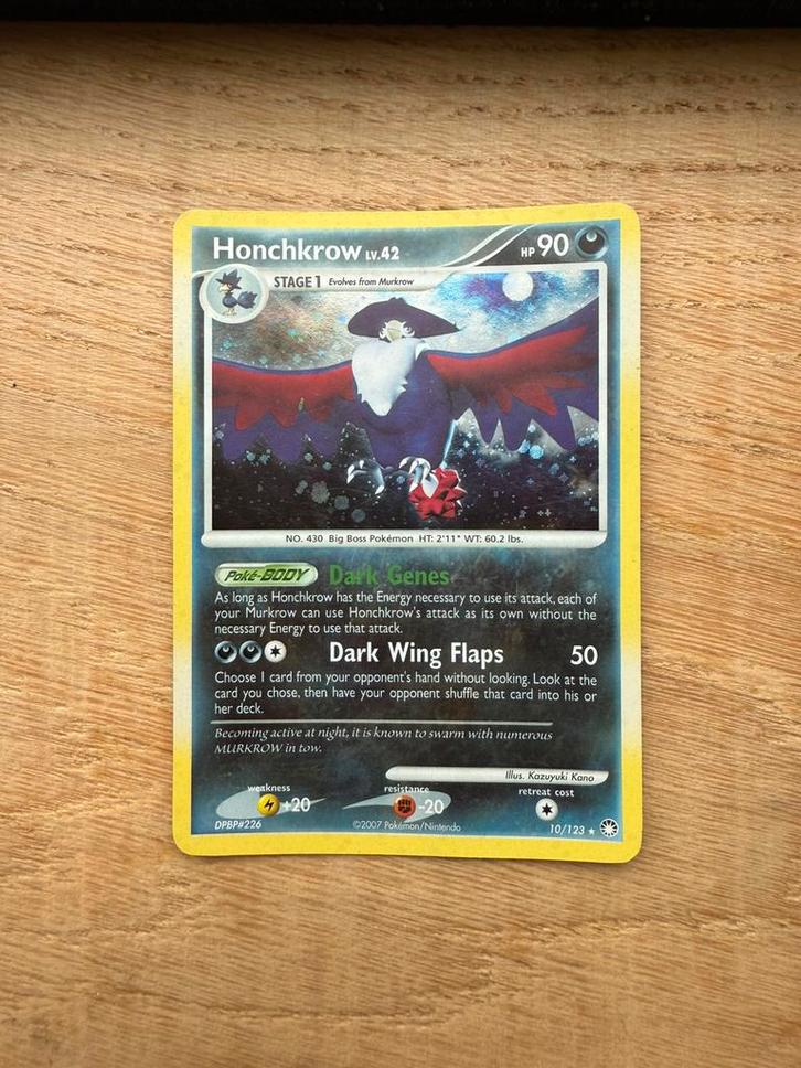 Honchkrow Lv.42 #10/123, Hobby en Vrije tijd, Verzamelkaartspellen | Pokémon, Gebruikt, Losse kaart, Ophalen of Verzenden