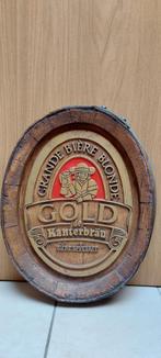 Authentiek reclamebord Kanterbrau (in de vorm van tondeksel), Verzamelen, Biermerken, Ophalen of Verzenden, Nieuw, Reclamebord, Plaat of Schild