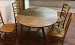 6 Staphorster stoelen en ronde/ovale tafel van essenhout, Antiek en Kunst, Ophalen