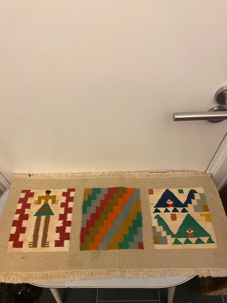 4 Handgeweven Wandkleed met Patronen - Uniek Decoratie Item, Antiek en Kunst, Antiek | Kleden en Textiel, Ophalen of Verzenden