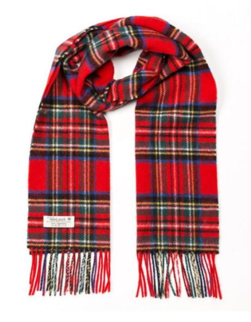 John Hanley Merino Sjaal Schotse Royal Stewart Tartan, Kleding | Heren, Mutsen, Sjaals en Handschoenen, Nieuw, Sjaal, Overige maten