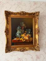 Schilderij op doek met antieke houten lijst, Ophalen of Verzenden