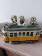 Vintage Blikken Tram - Okergeel/Wit - Decoratie, Ophalen, Gebruikt