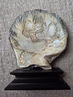 Parelmoer Schelp met Koi Afbeelding, Antiek en Kunst, Ophalen of Verzenden