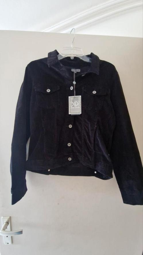 Didi ribfluwelen jasje. Maat L, Kleding | Dames, Jassen | Zomer, Nieuw, Maat 42/44 (L), Zwart, Ophalen of Verzenden