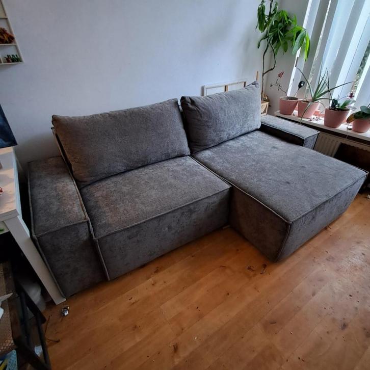 Bank/Slaapbank, Huis en Inrichting, Banken | Bankstellen, Rechte bank, Stof, Ophalen