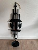 Dantoft kandelaar kaarsen houder metaal/oranje glas vintage, Huis en Inrichting, Woonaccessoires | Kandelaars en Kaarsen, Gebruikt